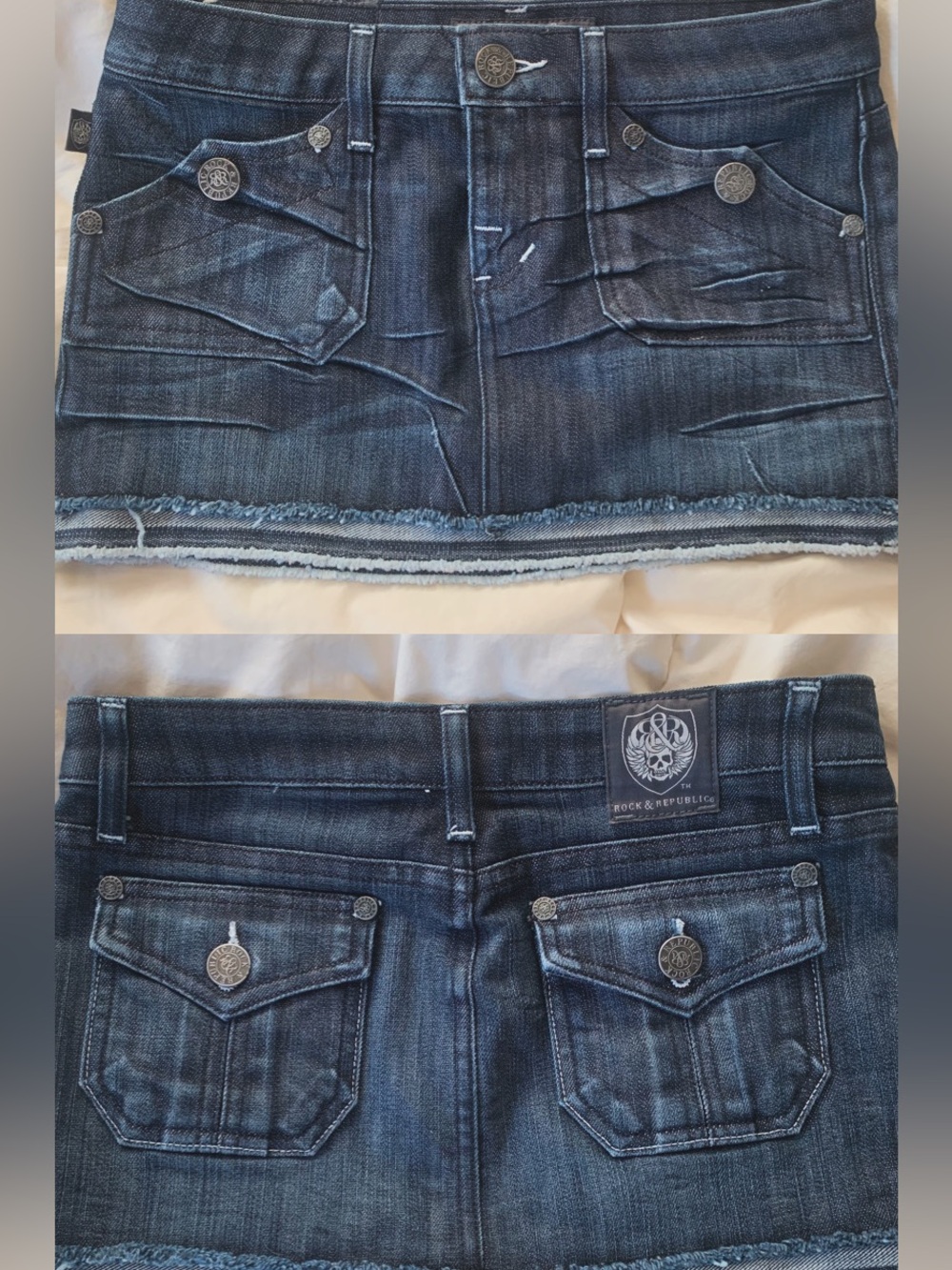 Vintage Y2k Rock & Republic Dark Denim Mini Skirt